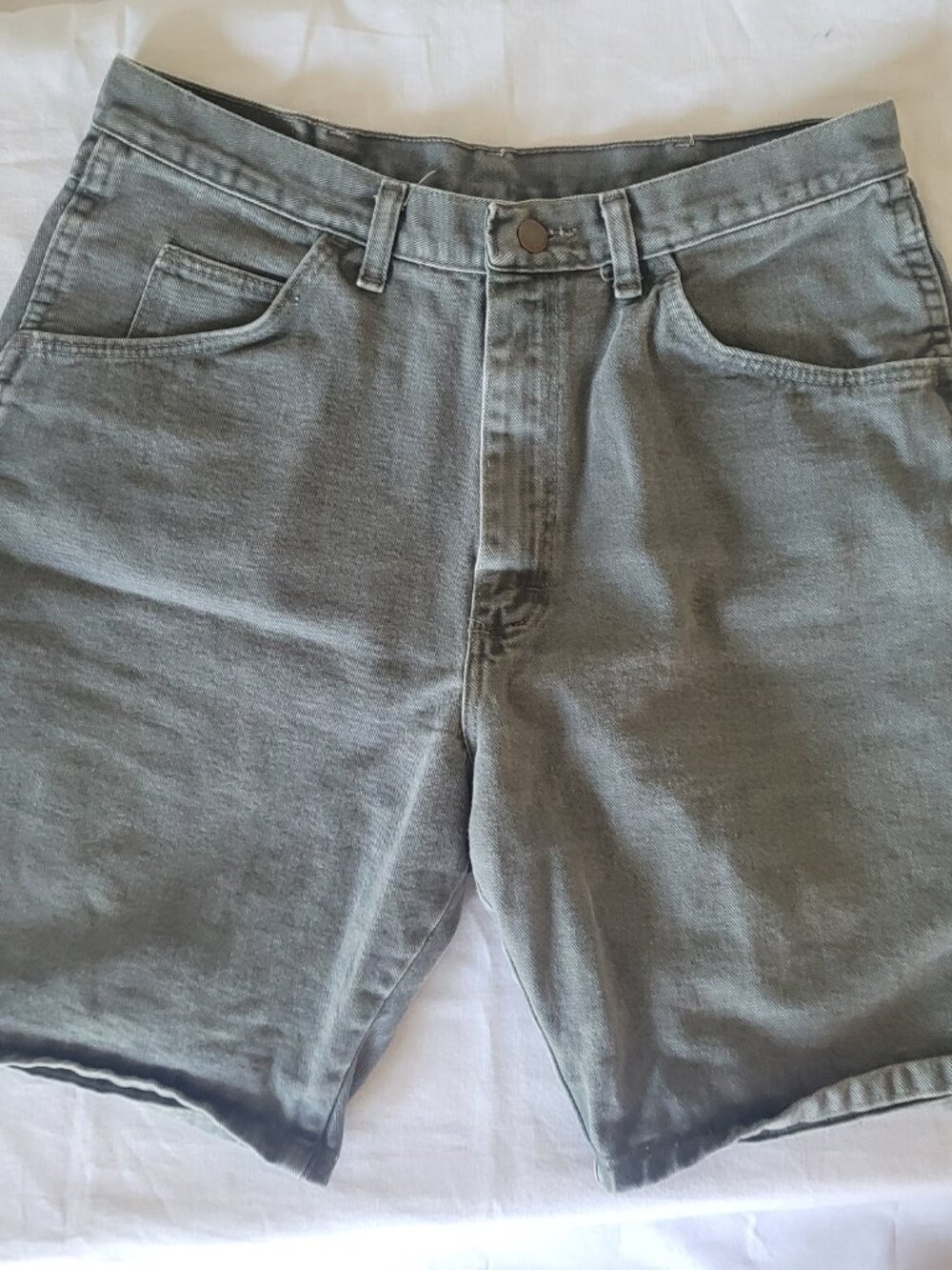 Green Faded Jean Wrangler Shorts Womens Size 34